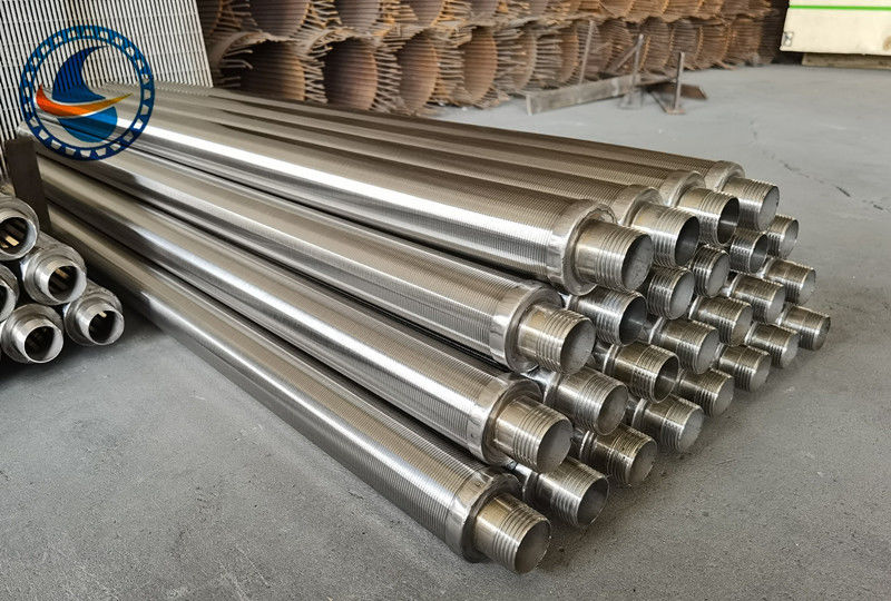 SS304 ভি আকৃতির প্রোফাইল তারের ওয়েজ তারের স্ক্রিন ফিল্টার পাইপ