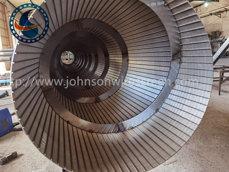 OD 600mm Wedge Wire Rotary Screen Drum Of Stainless Steel For Waste Water অপচয়িত জলের জন্য স্টেইনলেস স্টিলের ঘূর্ণমান স্ক্রিন ড্রাম
