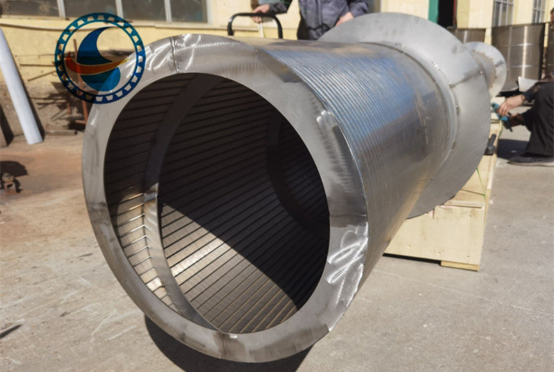 OD 600mm Wedge Wire Rotary Screen Drum Of Stainless Steel For Waste Water অপচয়িত জলের জন্য স্টেইনলেস স্টিলের ঘূর্ণমান স্ক্রিন ড্রাম